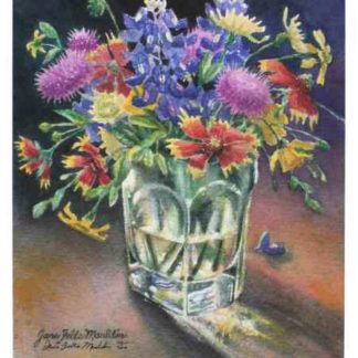 Texas blooms wildflower bouquet art print Jane Mauldin