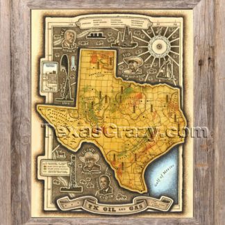 TX Oil and Gas Shales Map framed