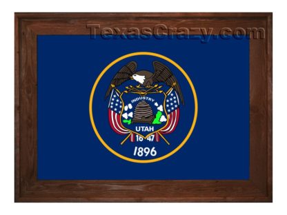 utah flag framed dark f