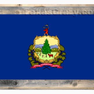 Vermont State Flag Framed in Light Barnwood