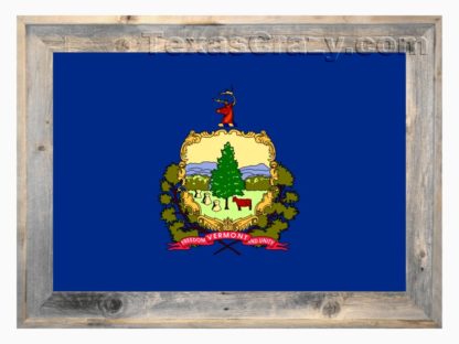 Vermont State Flag Framed in Light Barnwood
