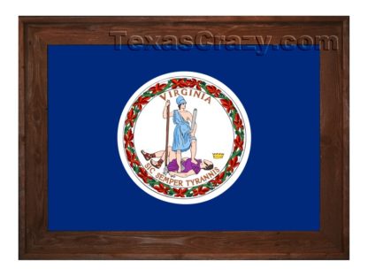 virginia flag framed dark f