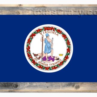 Virginia State Flag Framed in Light Barnwood