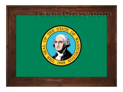 washington flag framed dark f