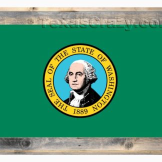 Washington State Flag in Light Barnwood