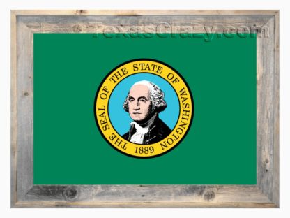 Washington State Flag in Light Barnwood