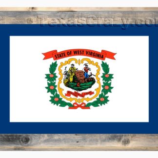 West Virginia State Flag Framed in Light Barnwood