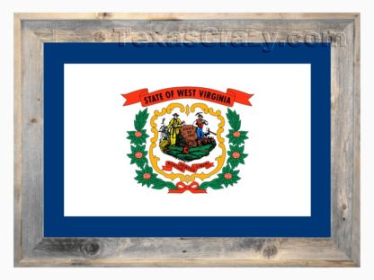 West Virginia State Flag Framed in Light Barnwood