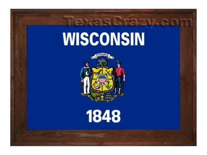 wisconsin flag framed dark f