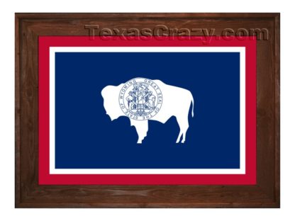 wyoming flag framed dark f