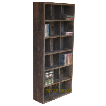 reclaimed wood music cd storage cubbies