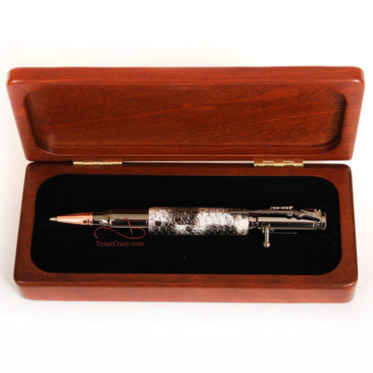 Texas hunter rattlesnake custom pen rosewood box