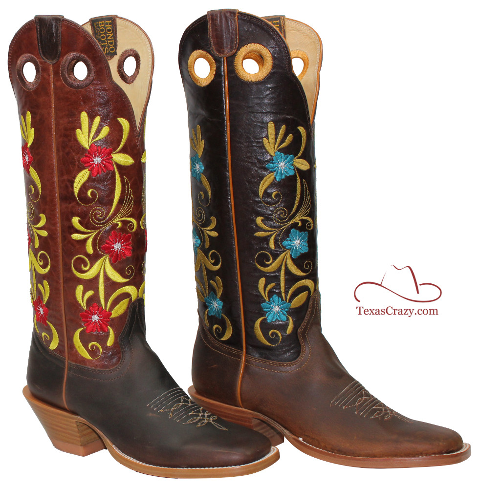 hondo3200oiltanfloralwesternboots16inch Texas Crazy