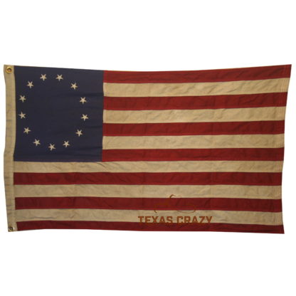 Vintage Extra Large 5 x 8 foot antiqued Betsy Ross flag sewn cotton