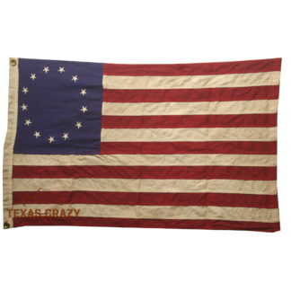 Vintage Large 4 x 6 foot antiqued betsy ross flag