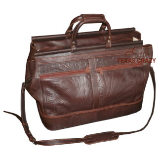 Tooled leather carpet boot bag 9513