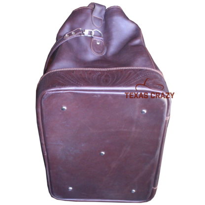 tooled leather carpet boot bag bottom view 9513