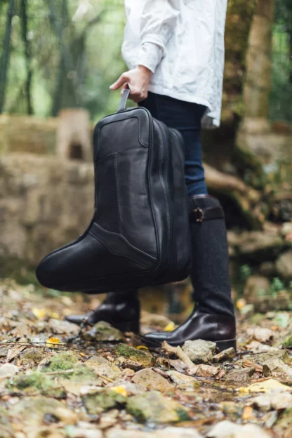 cowboy boot bag leather 3160 black carry strap