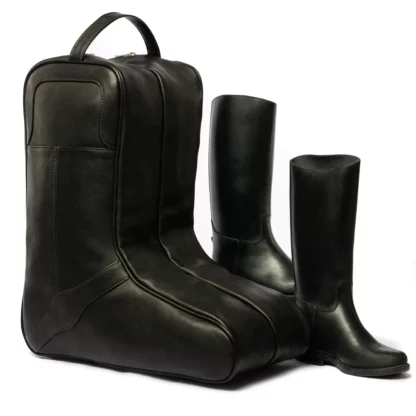 cowboy boot bag leather 3160 black with small boots
