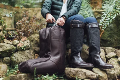 cowboy boot bag leather 3160 Chocolate lifestyle