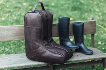 cowboy boot bag leather 3160 chocolate with small boots