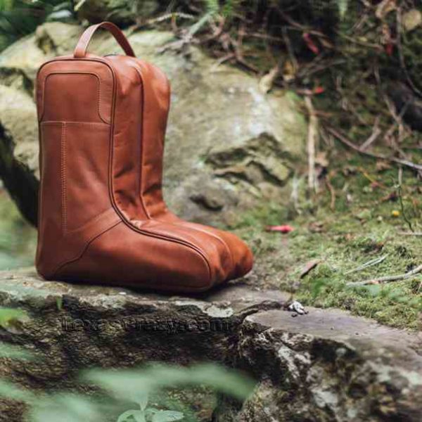 Soft Leather Cowboy Boot Bag Personalized Western Luggage