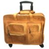 Tooled Leather Weekender for Men and Women Spinner Carry On