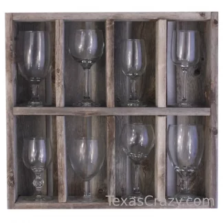 wine glass storage cubby reclaimed wood