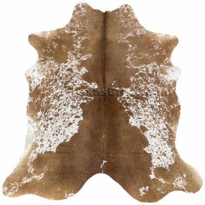 cowhide rug longhorn orange white