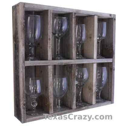 wine glass storage cubby side view