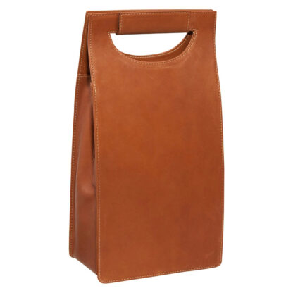 double wine carrier piel leather 2877 front view