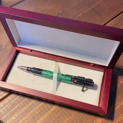 cactus skeleton bolt action pen in cherrywood box