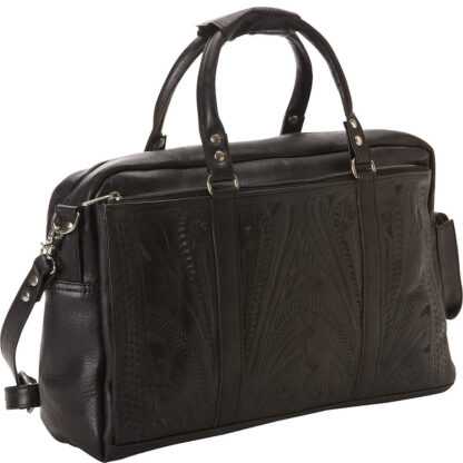 tooled leather briefcase 227 in black