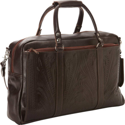 tooled leather briefcase 227 in brown