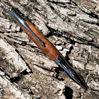 mesquite wood custom pen platinum finish