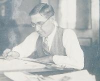 Wallace Simpson - artist at his desk